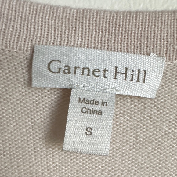 Garnet Hill 100% Cashmere Soft Cream Open-Front Cardigan with Pockets - Picture 2 of 8